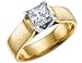 Diamond Engagement Ring: 14K Yellow and White Gold 1/3 Carat (ctw) Princess Cut Ring