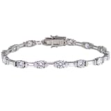 SAVE 70% Pave' set Diamond Cut Signity&Acirc;&reg; Stone Cubic Zirconia in Sterling Silver Bracelet in Horsesh...