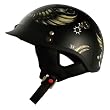 VCAN V531 Cruiser Awesome Aviator Graphics Gloss Black Medium Half Helmet