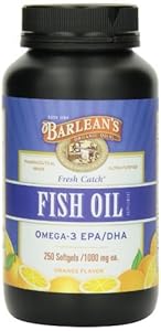 Barlean's Organic Oils Fresh Catch Fish Oil, Orange Flavor, 1000mg, 500 Softgels