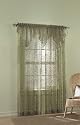 Delicate Garden Ivy Stripe Shimmering Sheer 84 In Window Curtain Panel