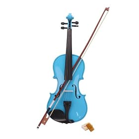 New 4/4 Blue Acoustic Violin + Case+ Bow + Rosin: Musical Instruments