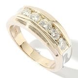 14K White / Yellow Gold Five-Stone Moissanite Men's Ring