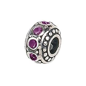 Zable(tm) Sterling Silver Crystal Birthstone February Bead Charm by