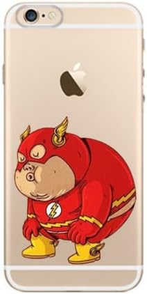 Pixel Case - Hot Case Transparent TPU Soft Clear Case Funny Fat Hero Superman Cover For iPhone 6 Plus Type9
