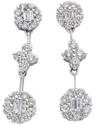 14K White Gold 0.74cttw Round Diamond Earring