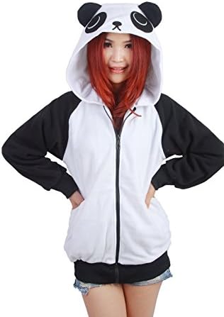 SZTALE Cosplay Hoodie Costumes Plush Animal Hooded Jacket (S: 58-62 inch(148-158 cm)tall, Panda)
