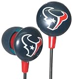 iHip NFF10200HT NFL Houston Texans Mini Ear Buds, Blue/Red