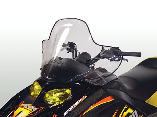 PowerMadd 13040 Cobra Tinted with Black Graphics Chassis Windshield for Ski Doo Rev On Sale