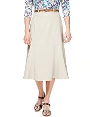 Classic Collection Cotton Rich Twill Skirt with Belt