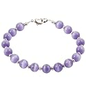 Handmade Purple Tiger's Eye & Silver Beaded Bracelet