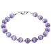 Handmade Purple Cat's Eye & Silver Beaded Bracelet