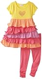 IMAGE OF Flapdoodles Girls 2-6X Asymmetrical Color Blocked Dress Set, Multi, 5