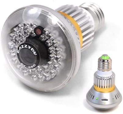 E27 Bulb-Shaped CCTV Security DVR Camera Invisible 36 IR LEDs Night Vision Micro-SD Card Storage 1/4" COMS With Magic Smart Cleaning Cloth