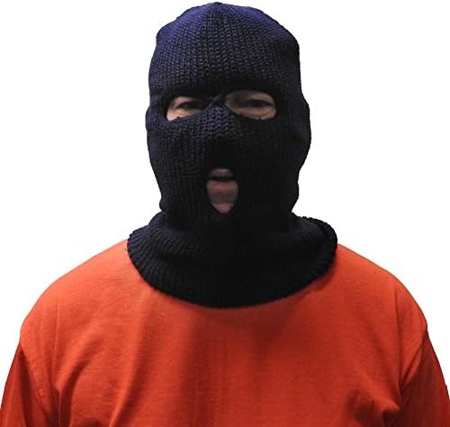 Aspen Supply Adult Mens Thick Knit 3-Hole Winter Outdoor Ski Mask (Navy Blue)