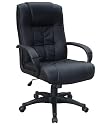 NEW COW SPLIT LEATHER HIGH BACK OFFICE CHAIR - BLACK