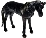Produkt-Bild: HEUNEC 722279 - Reit-Pferd DELUXE stehend, schwarz, 50 cm, mit Soundchip - Wiehern und Galopp