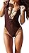 Zero City Women Monikini Swimsuit One Piece Cute Bathing Suits Lace-Up U Back, Burgundy, XX-Large