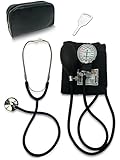 Primacare DS-9197-BK Classic Series Adult Blood Pressure Kit, Black with Stethoscope