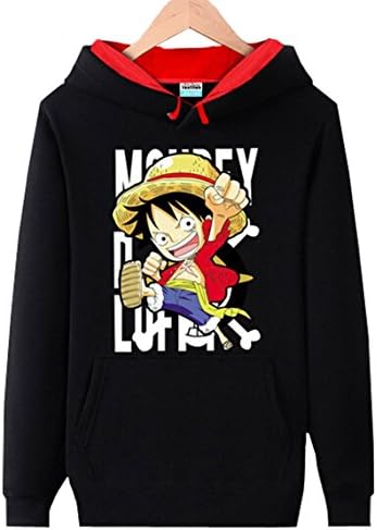 Kamat? Men's Anime Clothing One Piece Cosplay Hoodie Sweater (Luffy XXL)