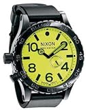 Nixon 51-30 PU Watch - Men's All Black / Lime, One Size