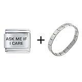 Ask Me If I Care Italian Charm Bracelet