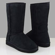 SONG Women Classic Fur Suede Winter Boots Black