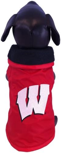 NCAA Wisconsin Badgers Collegiate Outerwear Dog Coat (Small)