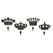 Set of 4 Decorative Porcelain Majestic Crown Coat Wall Hooks 7