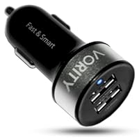 Dual USB Car Charger 3.1Amp 15.5W - 1.0&2.1A Universal Ports, Smart Power Supply For iPods, iPhones, Cell Phones & Tablet, Android Devices, Portable Cigarette Lighter Plug, Mobile Travel Charging Station 12V Input