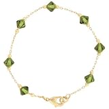Crystal Illusions Single Strand Brass Olivine Hues Bracelet