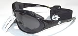 Birdz Eyewear Thasher Motorcycle Glasses EXTREME SPORTS Sunglasses With Smoke Lenses "Uni-HEAD" Padded Glasses Fits Small, Medium and even Large size heads!! Temples can be replaced with strap to become goggles and Has Glossy Black Frame
