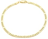 14k Yellow Gold 3mm Figaro Chain Bracelet, 8