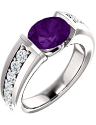Platinum 9.00x7.00mm Oval Cut Chatham Created Alexandrite and Diamond Ring -- LIFETIME WARRANTY