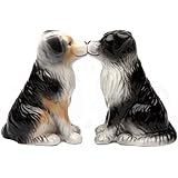Australian Shepherd Dogs 3 3/4'' tall Magnetic Salt and Pepper Shakers
