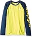 adidas Big Boys' Climalite Long Sleeve Tee, Shock Slime/Collegiate Navy, Medium/10-12