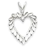 14k White Gold Heart Charm
