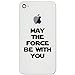 May The Force Be with You Star Wars Inpsired Vinyl Cell Phone Decal for The iPhone or Android (White 2