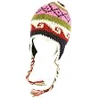 100% Wool Himalaya Nepal Hand Knit Tassel Handmade Trapper Trooper Lined Pink