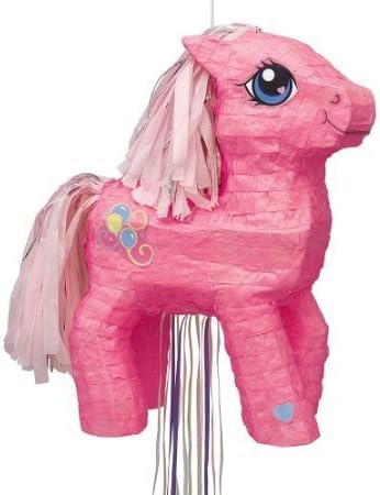 Unique 3D My Little Pony Pinata, Pull-String, Pink