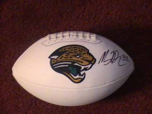 MAURICE JONES DREW SIGNED AUTOGRAPHED JACKSONVILLE JAGUARS LOGO FOOTBALL COA + HOLOGRAM