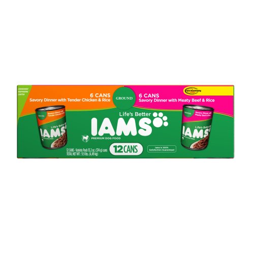 IAMS Dog Food Ground Variety Pack, 12.3-Ounce Cans (Pack of 24)