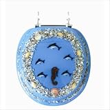 Trimmer Ocean Blue Dolphins with Coral Polyresin Seat Blu Dolphins w Coral