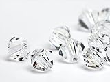Glasperlen zum Auffädeln von Swarovski Doppelkegel 4mm (Crystal), 16 Stück