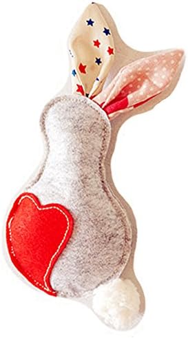 GSHappyPet Lovely Heart Squeakers Dog Chew Toy with rabbit ears Yellow