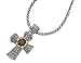 Smokey Quartz and Diamond 4.43 Carat (ctw) Cross Pendant in Sterling Silver with 14K Gold Accents