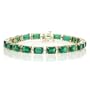 10k Yellow Gold Emerald Cut Created Emerald Bracelet, 7"