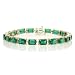 10k Yellow Gold Emerald Cut Created Emerald Bracelet, 7"
