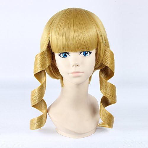 Kana Tachibana Brynhildr in The Darkness Cosplay Wig, Women's Long Curly Golden Heat Resistant Synthetic Anime Wigs Free Size