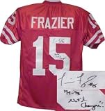 Tommie Frazier Autographed/Hand Signed Nebraska Cornhuskers Red Custom Jersey 94-95 National Champs